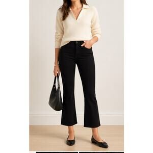 J.Crew Mid-Rise Flare Crop Black Stretch Jeans Size 30 NWT